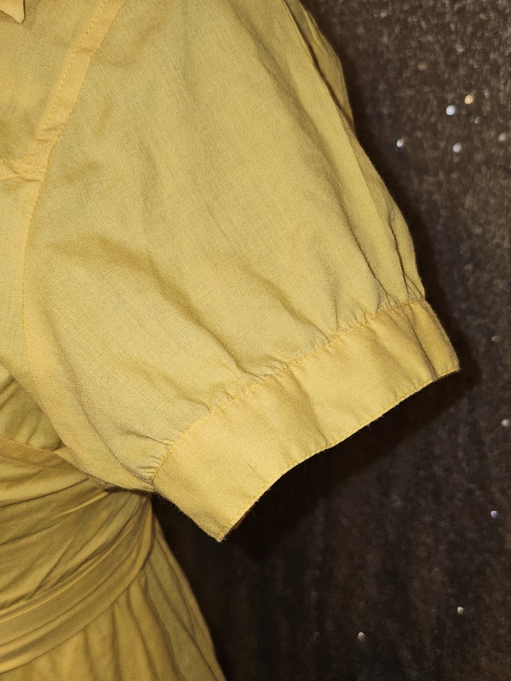 Women's Yellow Tie-Waist Midi Dress XL (14) - Picture 4 of 6